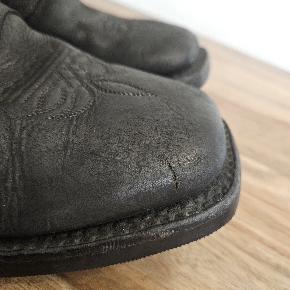 Double H Mens Black  Pull On Cowboy Western Boots Size 8.5 EE Square Toe - Picture 7 of 16